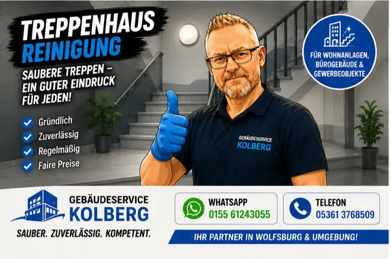 Treppenhausreinigung Wolfsburg – für Wohnanlagen und Gewerbeobjekte